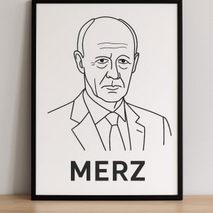 Minimalistischer MERZ Line-Art-Poster – Modernes Wanddekor