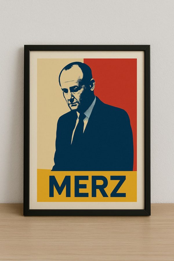 Abstrakter MERZ Silhouette Kunstdruck – Modernes Pop-Art Wanddekor